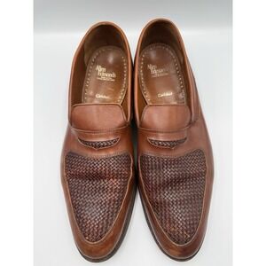 Allen Edmonds Carlsbad 13 D Brown Woven Leather Loafers Made USA